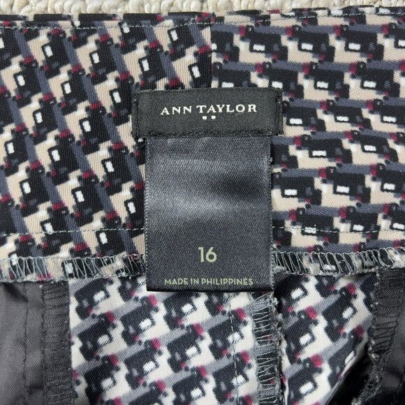 Ann Taylor Geometric Pattern Loft Pants Slash Pockets Multicolor Women’s Size 16 - Picture 5 of 6